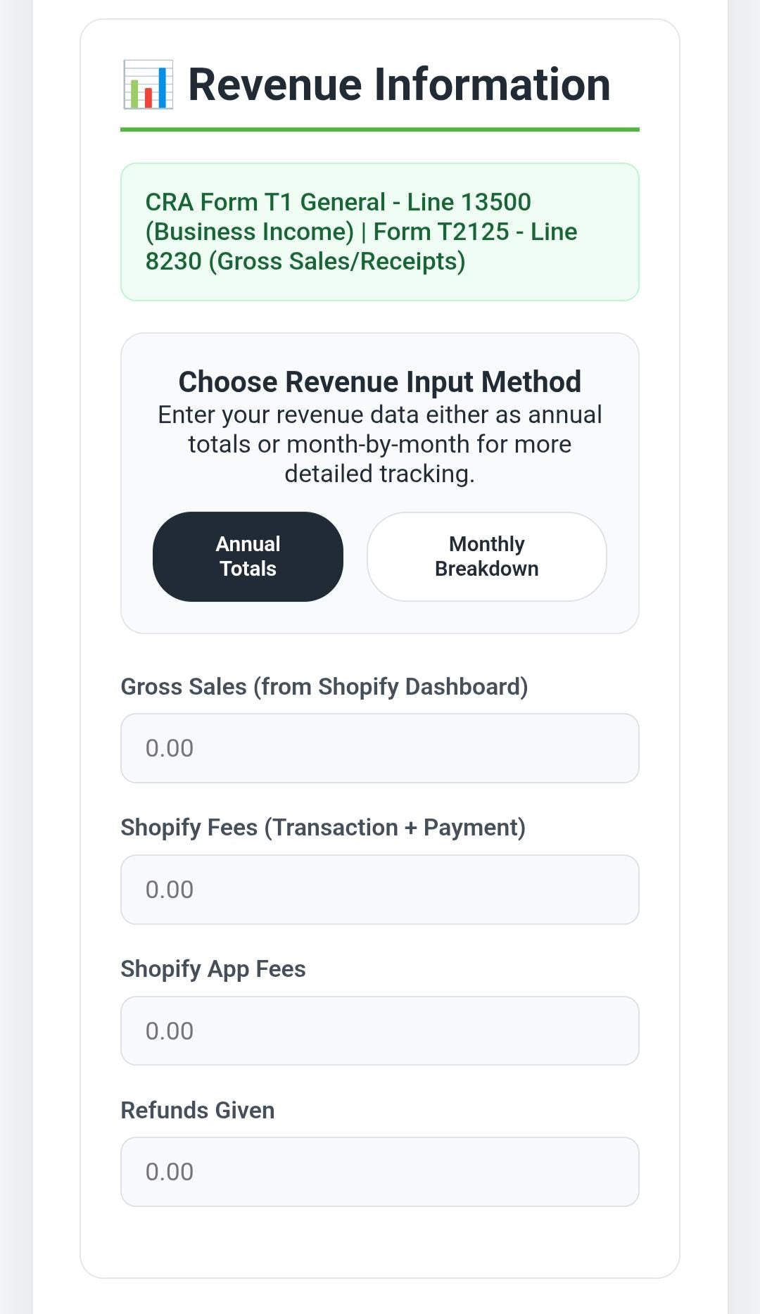 Canadian Shopify / Etsy Tax Template | Small Business Bookkeeping Spreadsheet for CRA | T2125 Form Helper