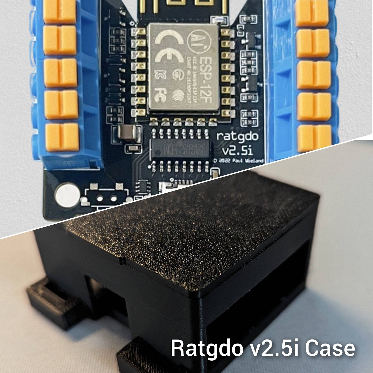 Ratgdo v2.5i PCB Case Tooless Enclosure - Ratgdo Case for MyQ Alternative Esphome/Mqtt Board