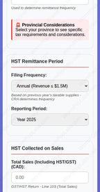 Etsy HST Remittance Calculator - CRA Tax Form Helper template, product view