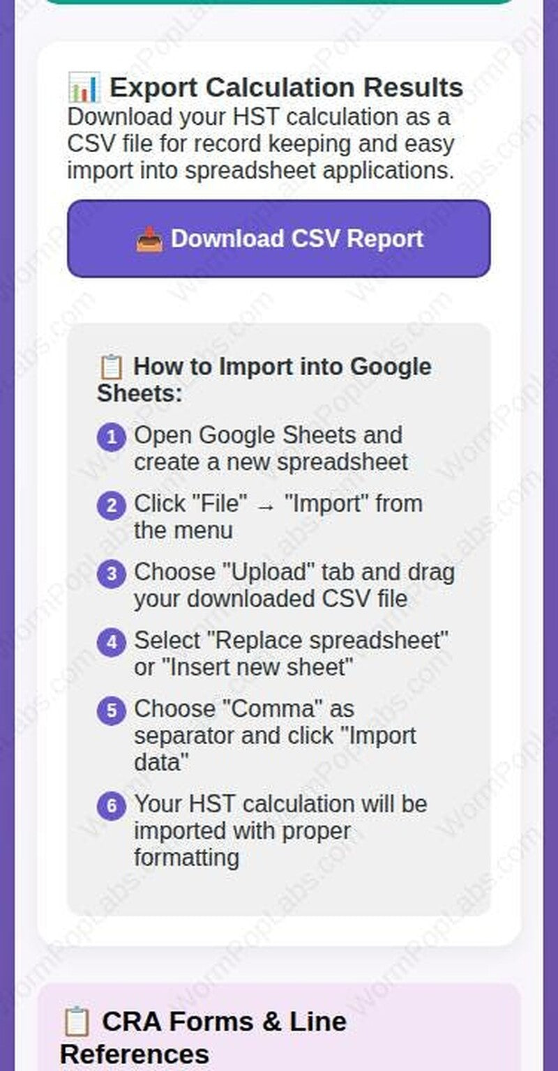 Etsy HST Remittance Calculator - CRA Tax Form Helper template, product view
