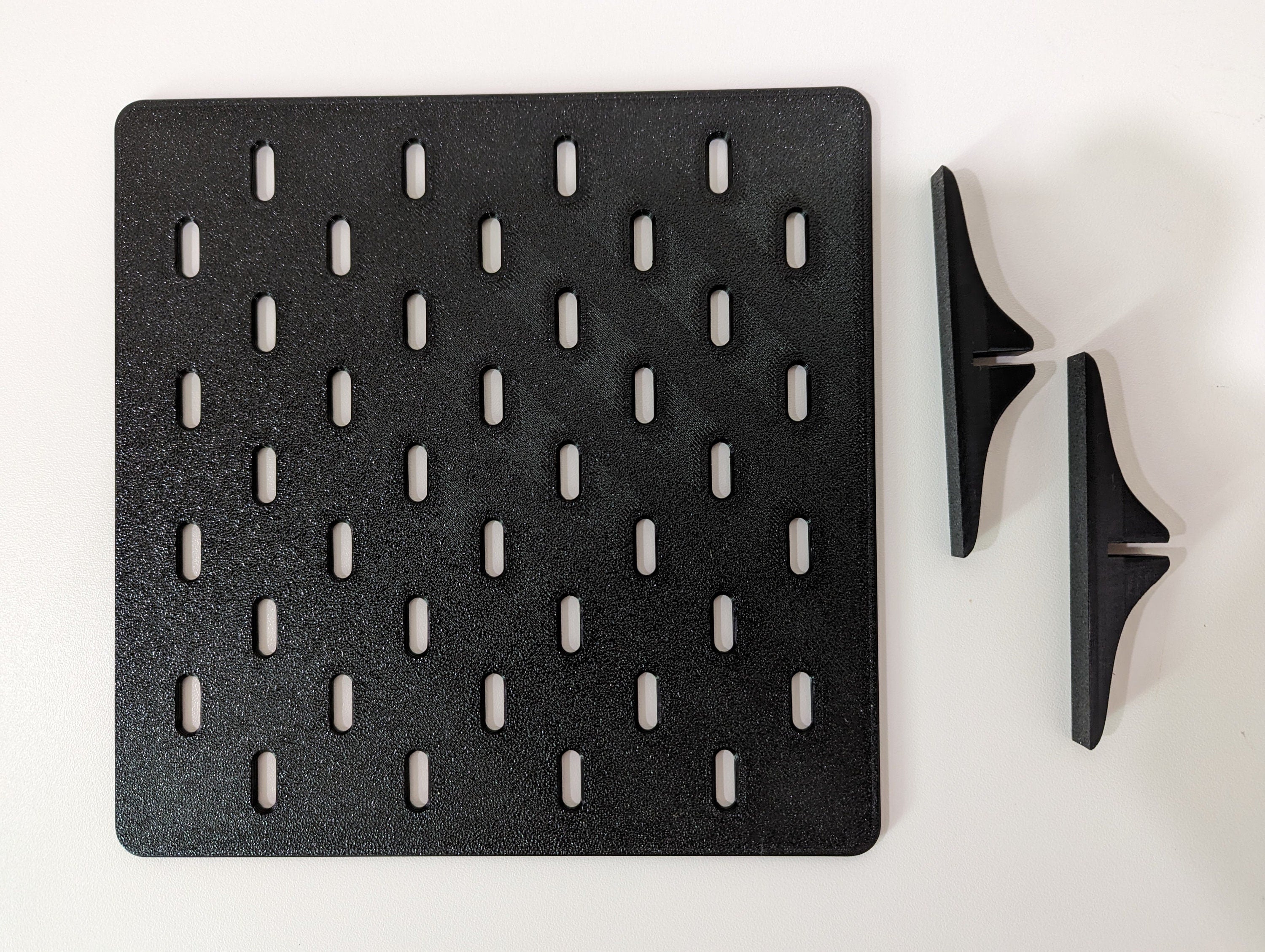 Desk Pegboard Compatible with Skadis attachments Organization hanging board with hooks - Wallmount Kit Grey