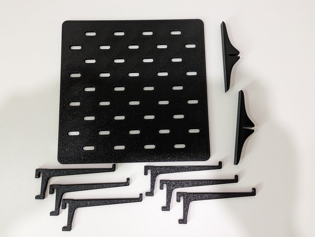 Desk Pegboard Compatible with Skadis attachments Organization hanging board with hooks - Wallmount Kit Black