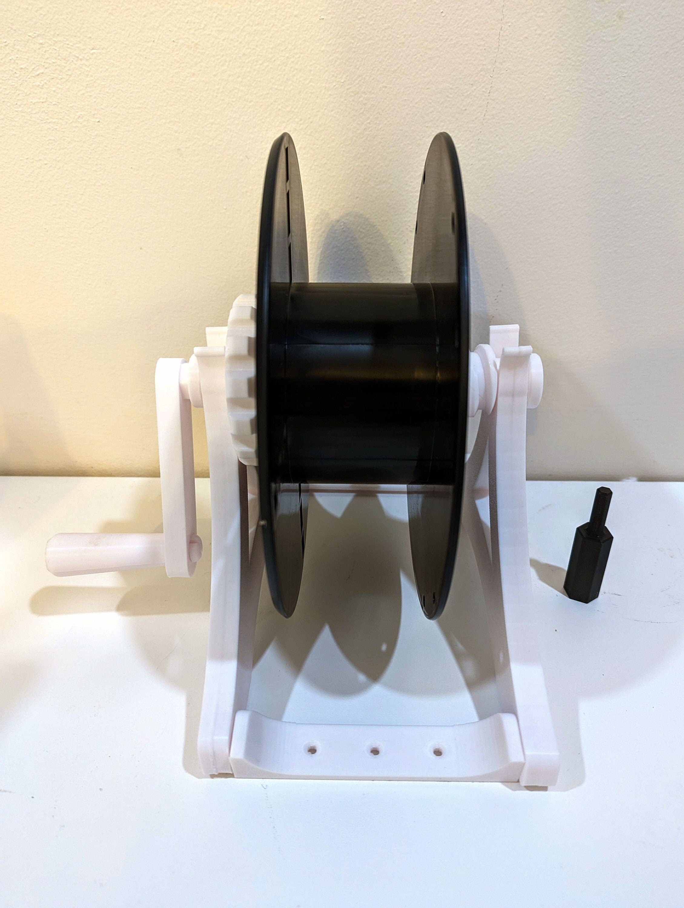 Winding Machine (Auto & Manual) with Drill Adapter for Yarn, Wool, Cords, Cables, Filament, Christmas Lights. Yarn winder, wool winder - Gray