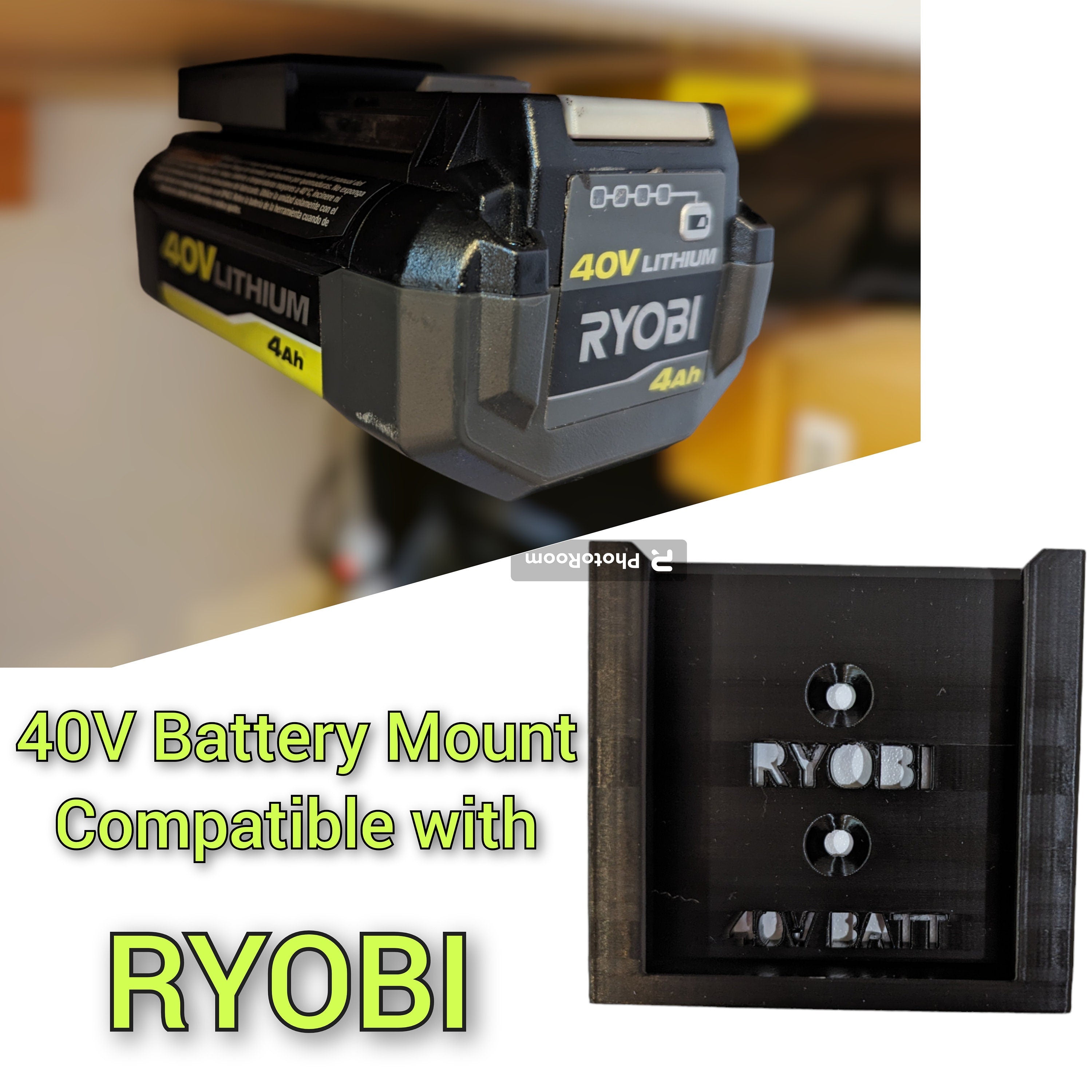 Battery Mount for RYOBI 40V Batteries