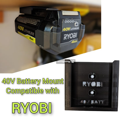 Battery Mount for RYOBI 40V Batteries