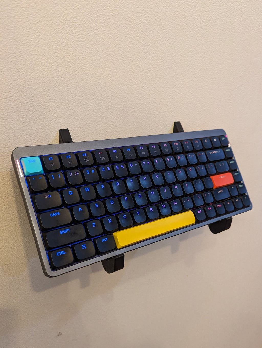 Wall Mounted Mechanical Keyboard Display Stand | Adjustable Width Keyboard Shelf