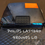 Replacement Coffee Grounds Lid for Philips LatteGo - Snap-In replacement lid, side view