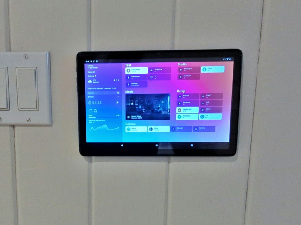 Frameless Tablet Wall Mount for Huawei & iPad tablet wall mount, installed view
