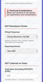 Etsy HST Remittance Calculator - CRA Tax Form Helper template, product view