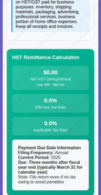 Etsy HST Remittance Calculator - CRA Tax Form Helper template, product view