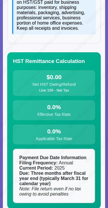 Etsy HST Remittance Calculator | Small Business Bookkeeping Spreadsheet for CRA | HST Canadian Tax Form Helper