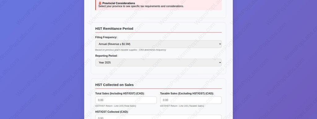 Etsy HST Remittance Calculator | Small Business Bookkeeping Spreadsheet for CRA | HST Canadian Tax Form Helper