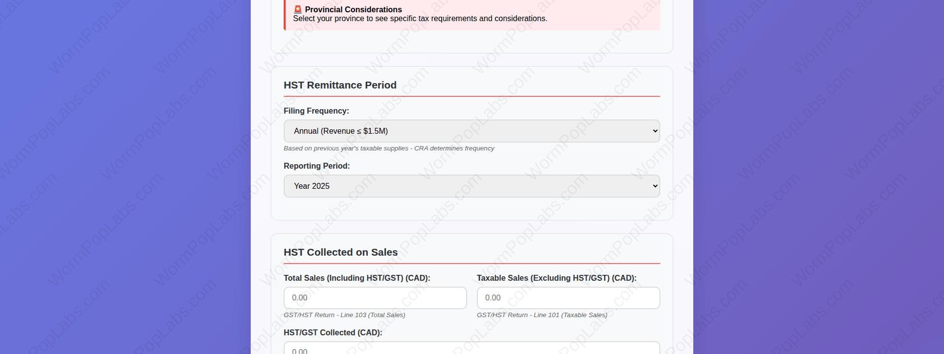 Etsy HST Remittance Calculator | Small Business Bookkeeping Spreadsheet for CRA | HST Canadian Tax Form Helper