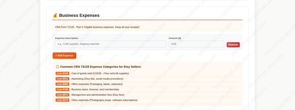 Etsy CRA Income Tax and HST Remittance Calculator Pack | Canadian Small Business Tax Prep