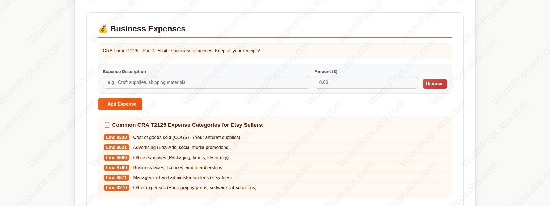 Etsy Tax & Bookkeeping Template for Canadian Small Business template, product view