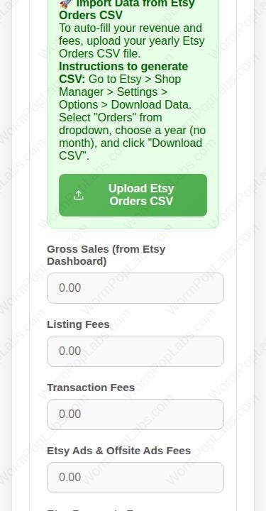 Etsy Tax & Bookkeeping Template for Canadian Small Business template, detail view