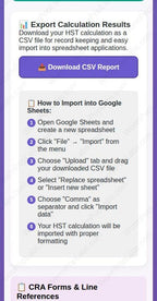 Etsy HST Remittance Calculator - CRA Tax Form Helper template, product view