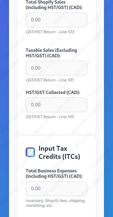 Shopify HST Remittance Calculator | Small Business Bookkeeping Spreadsheet for CRA | HST Canadian Tax Form Helper