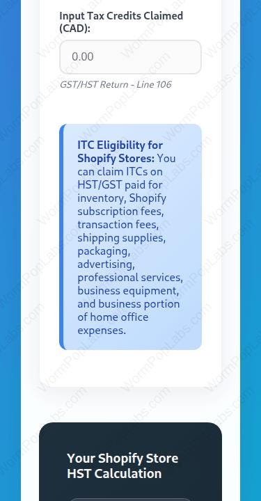 Shopify Income & HST Remittance Calculator | Small Business Bookkeeping Tax Prep for CRA | HST Canadian Tax Form Helper