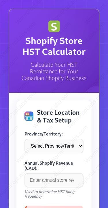 Shopify Income Tax & HST Calculator for Canadian – Worm Pop Labs