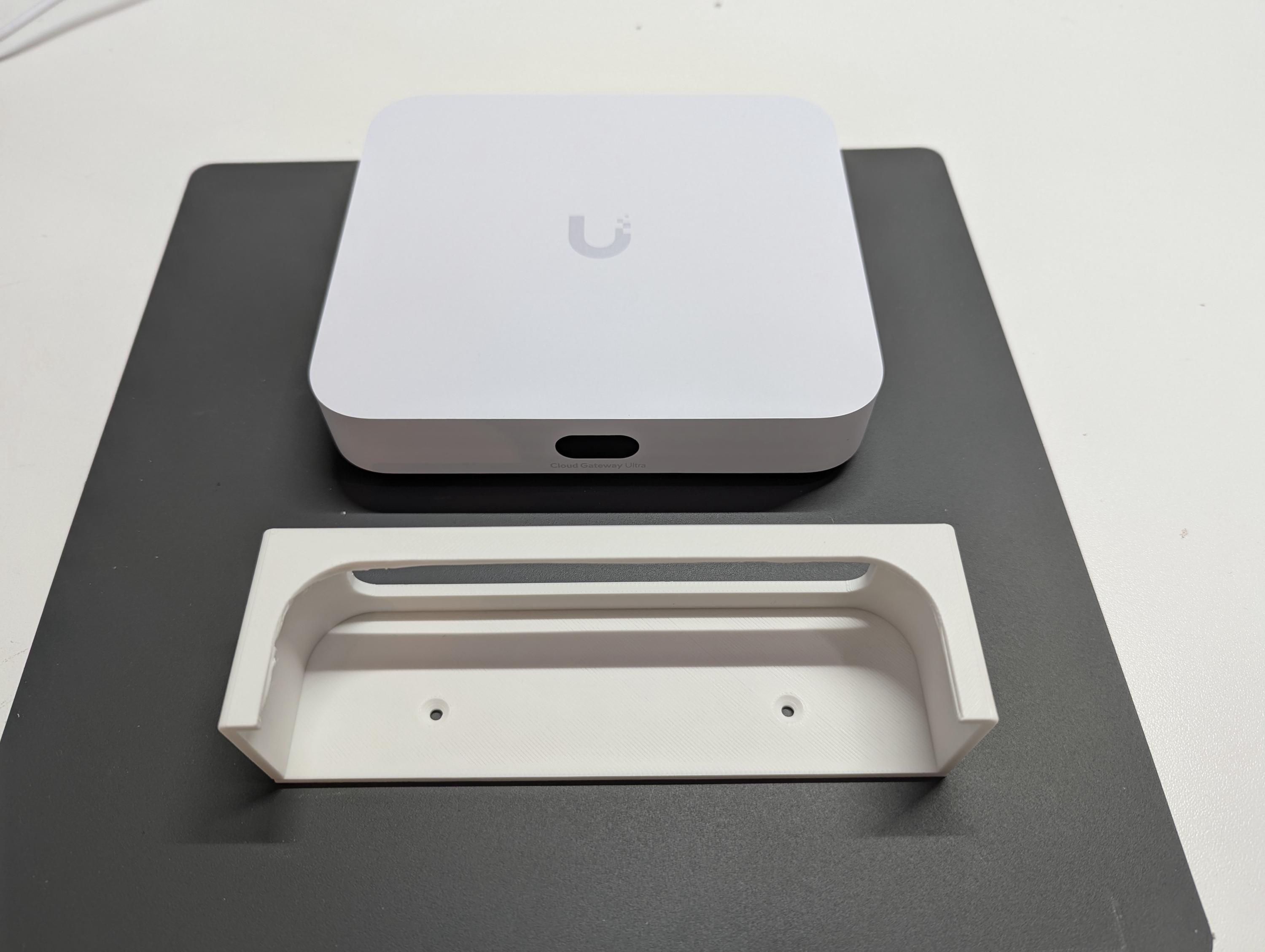 Wall Mount for Ubiquiti Cloud Gateway Max & Ultra - Low Profile wall mount, side view