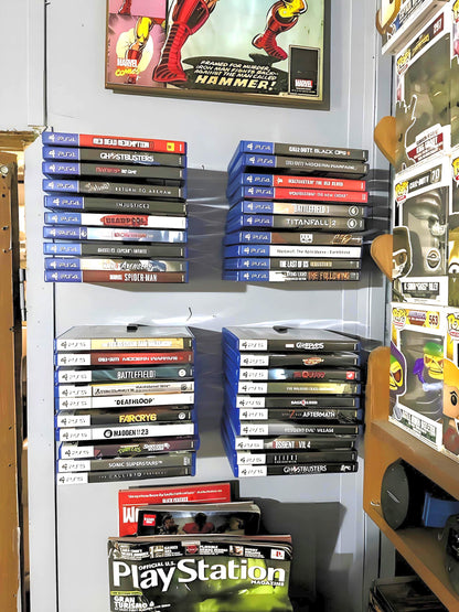 Wall Mountable 10 Slot Game Case Holders - Fits Xbox, PS4, PS5, Switch Game Cases