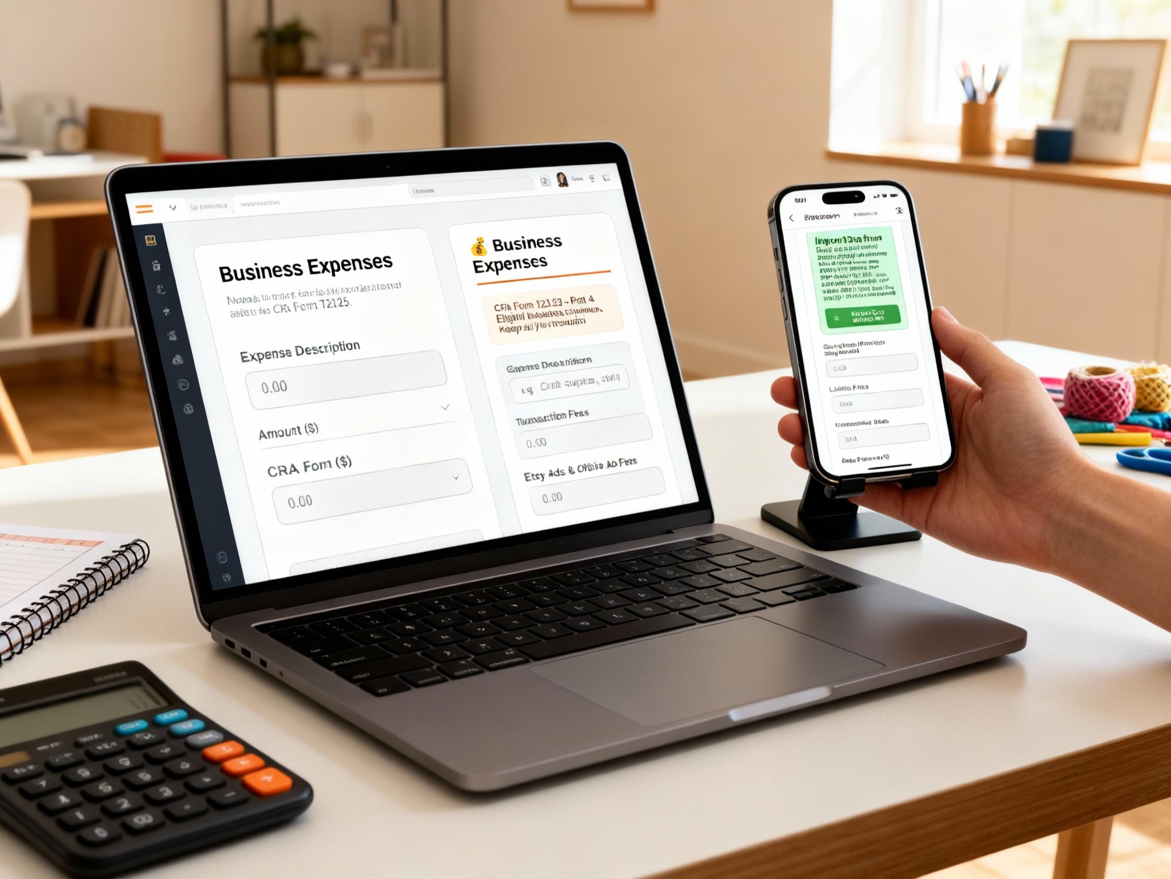 Etsy Tax Template | Small Business Bookkeeping Spreadsheet for CRA | Canadian Canada T2125 Form Helper