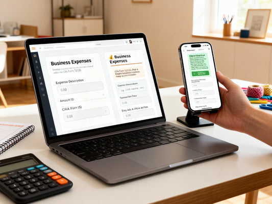 Etsy Tax Template | Small Business Bookkeeping Spreadsheet for CRA | Canadian Canada T2125 Form Helper
