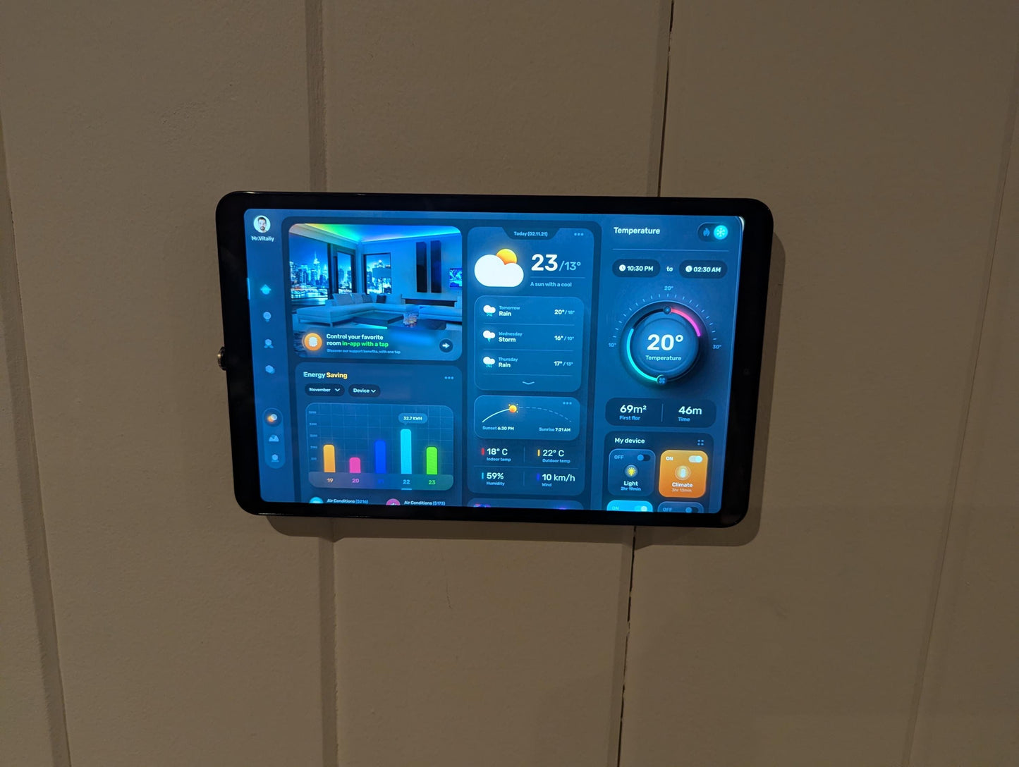 Universal Home Assistant Dasbboard Slide Mount - Tablet Quick Release Mounting System