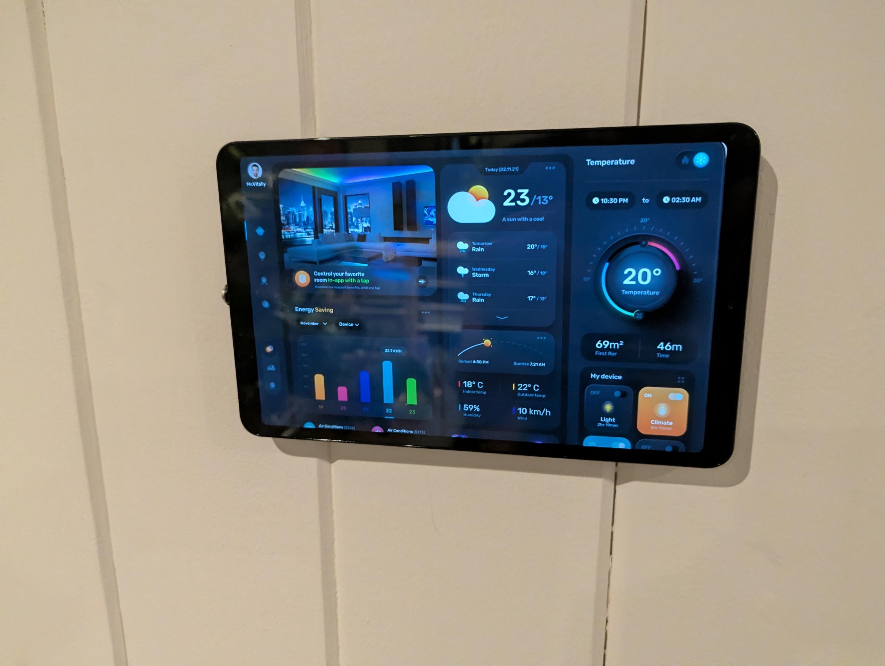 Tablet Mount Home Assistant Dashboard - Fits EU & North American Junction Boxes - Tablet Quick Release Mounting System