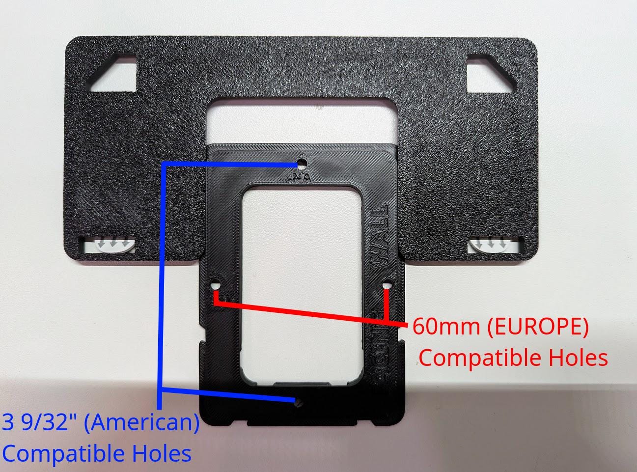 Universal Tablet Wall / Junction Box Mounting System - Fits North American & Europe (60mm) Junction Boxes - Quick Slide Tooless Removal