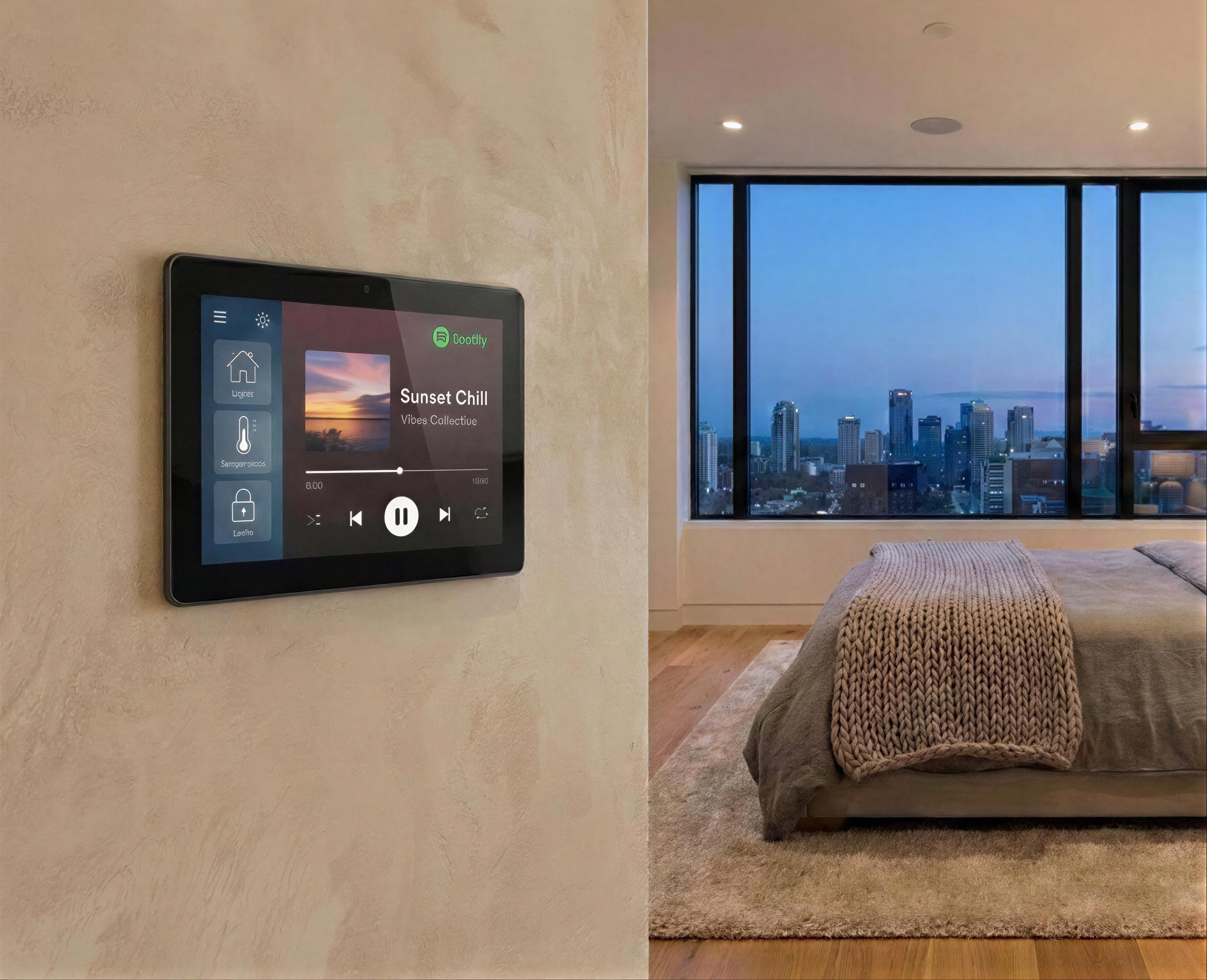 FRAMELESS TABLET MOUNT - For iPad, Samsung Galaxy, FireHD | Supports Charging Slot & Junction Box | Home Assistant and Spotify Display