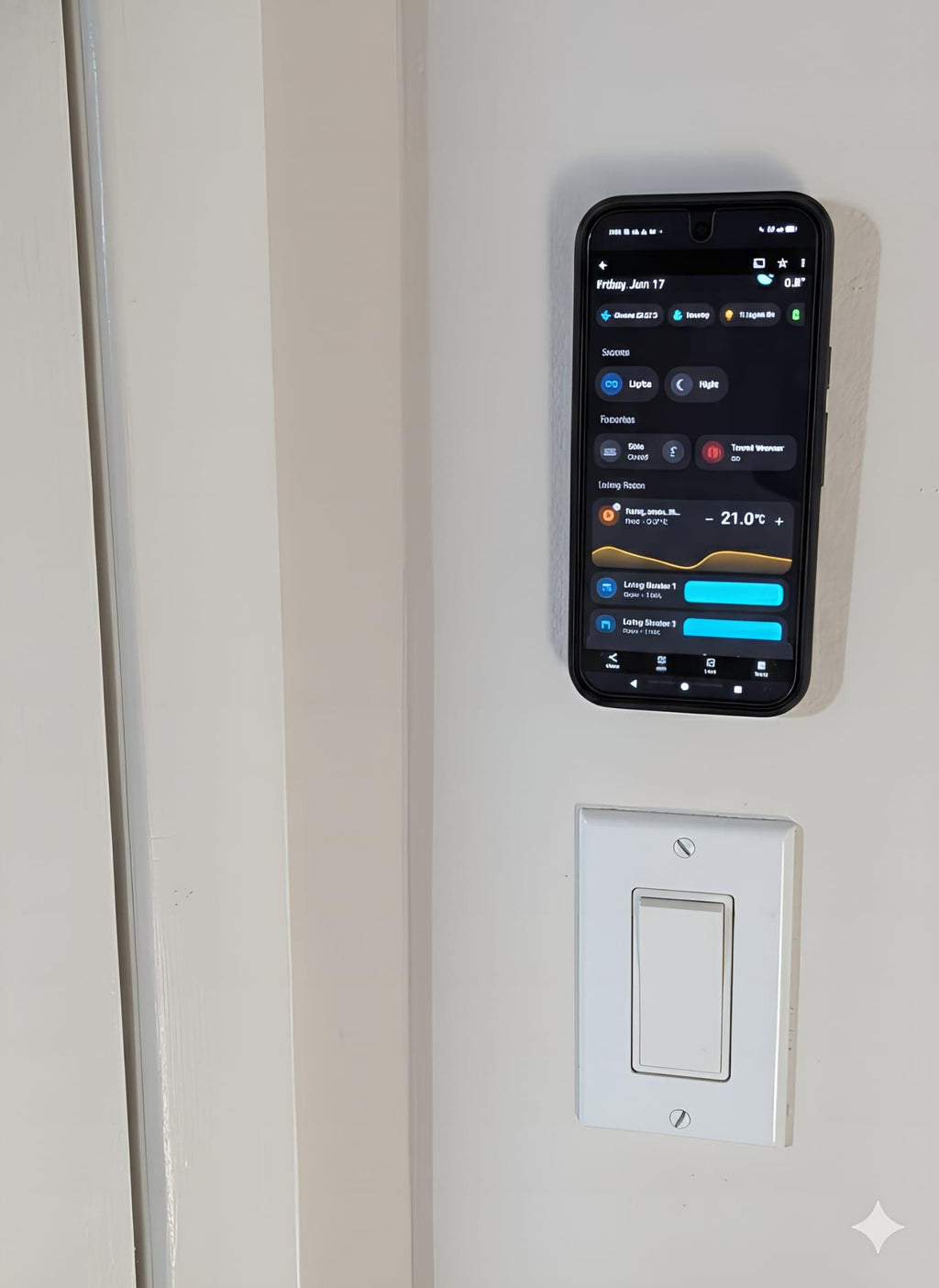 Frameless Phone Wall Mount System - Invisible Smartphone Bracket for HomeAssistant Remote, Spotify Player, Phone Camera Mount
