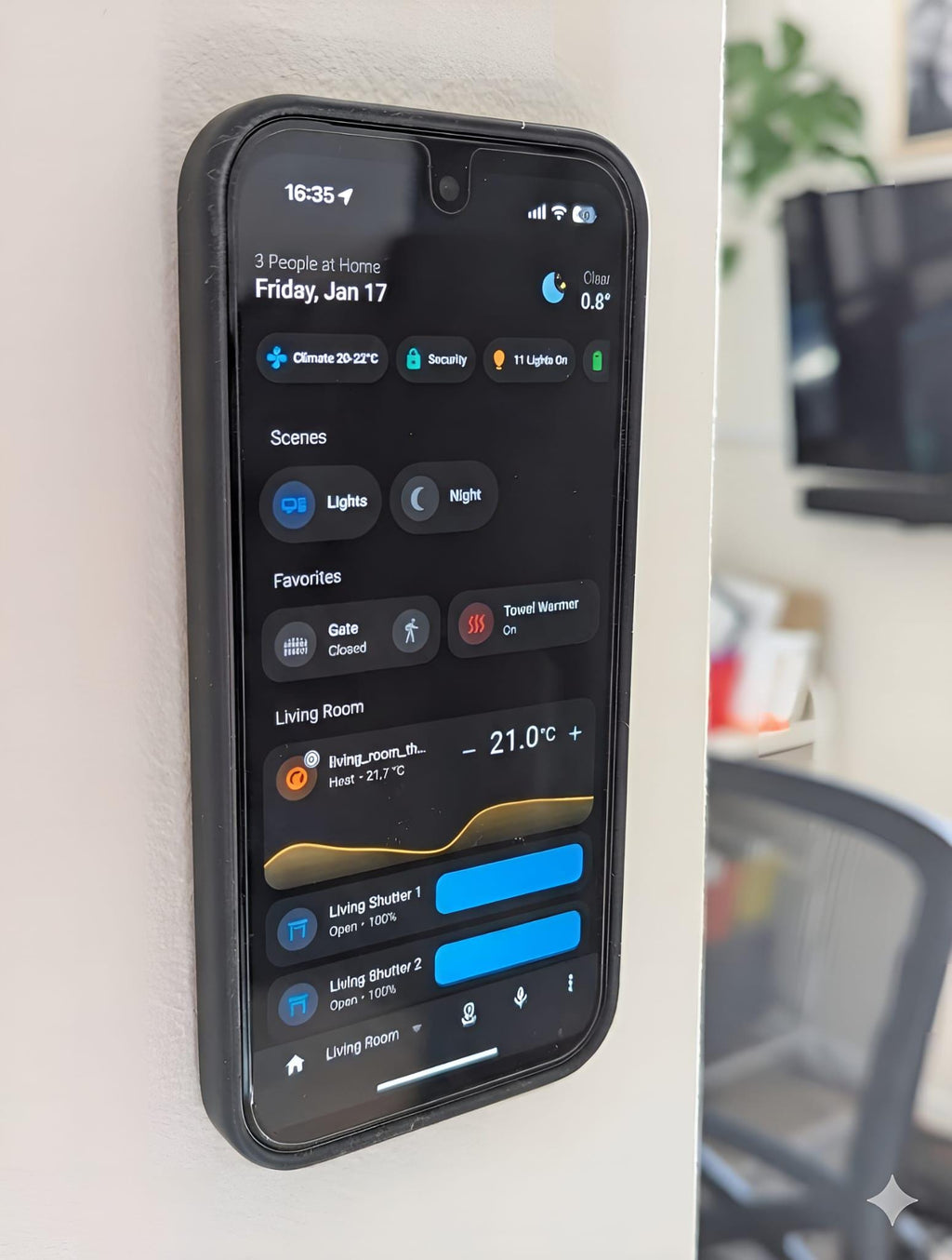 Frameless Phone Wall Mount System - Invisible Smartphone Bracket for HomeAssistant Remote, Spotify Player, Phone Camera Mount