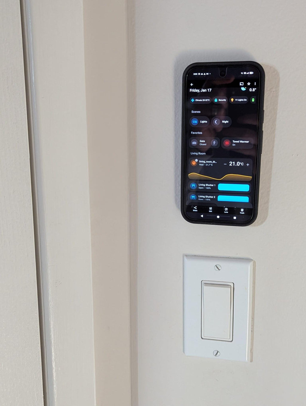 Frameless Phone Wall Mount System - Invisible Smartphone Bracket for HomeAssistant Remote, Spotify Player, Phone Camera Mount