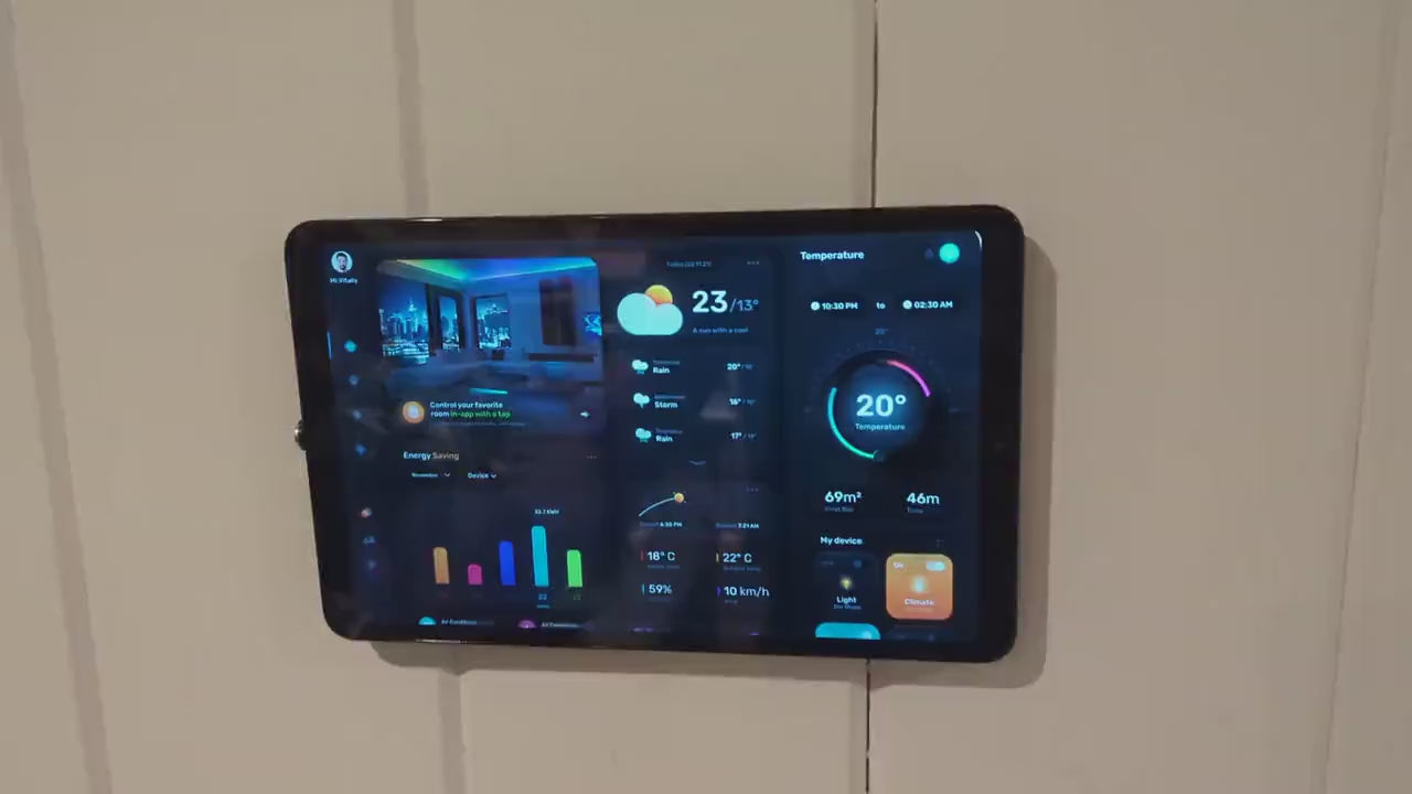 Tablet Mount Home Assistant Dashboard - Fits EU & North American Junction Boxes - Tablet Quick Release Mounting System