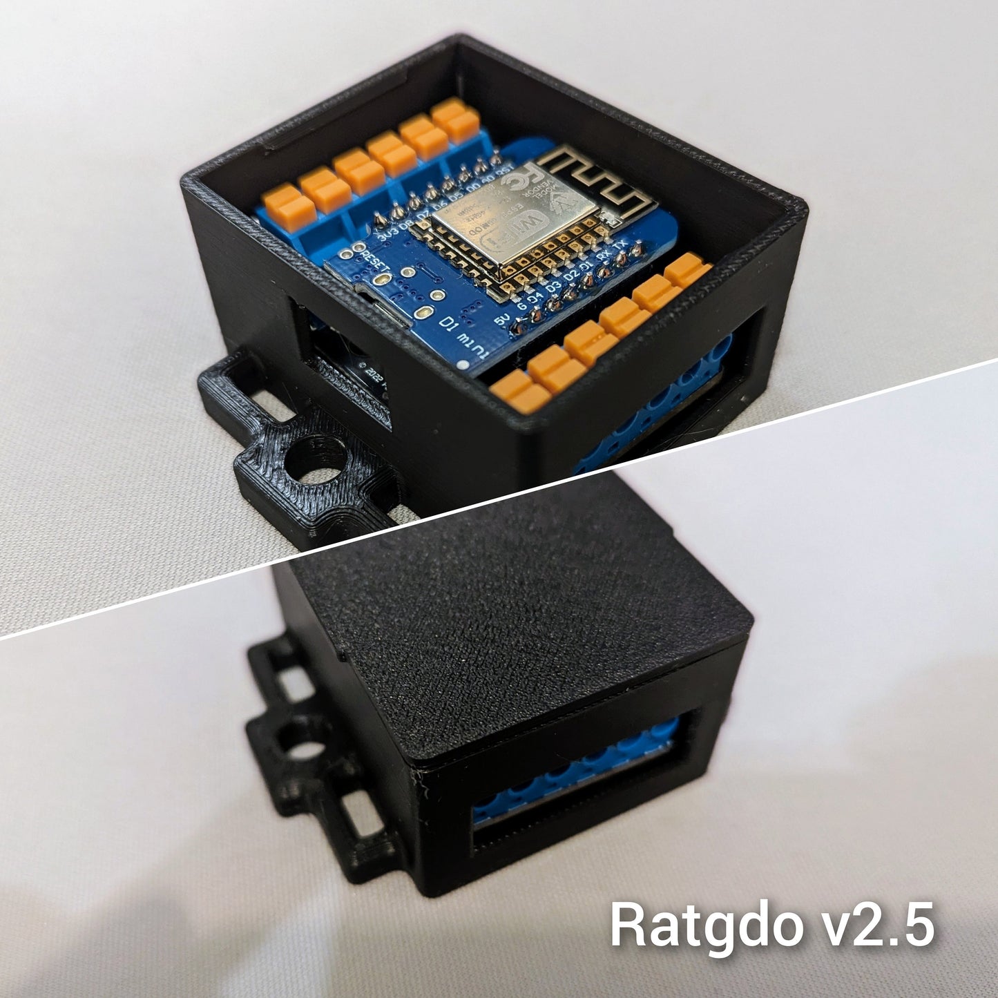 Ratgdo PCB Case Tooless Enclosure - Ratgdo Case for MyQ Alternative Esphome/Mqtt Board