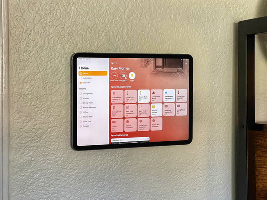 ipad mounted on a wall